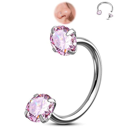🔥Last Day 50% OFF - Horseshoe Gem Nose Ring – Internally Threaded & Comfortable