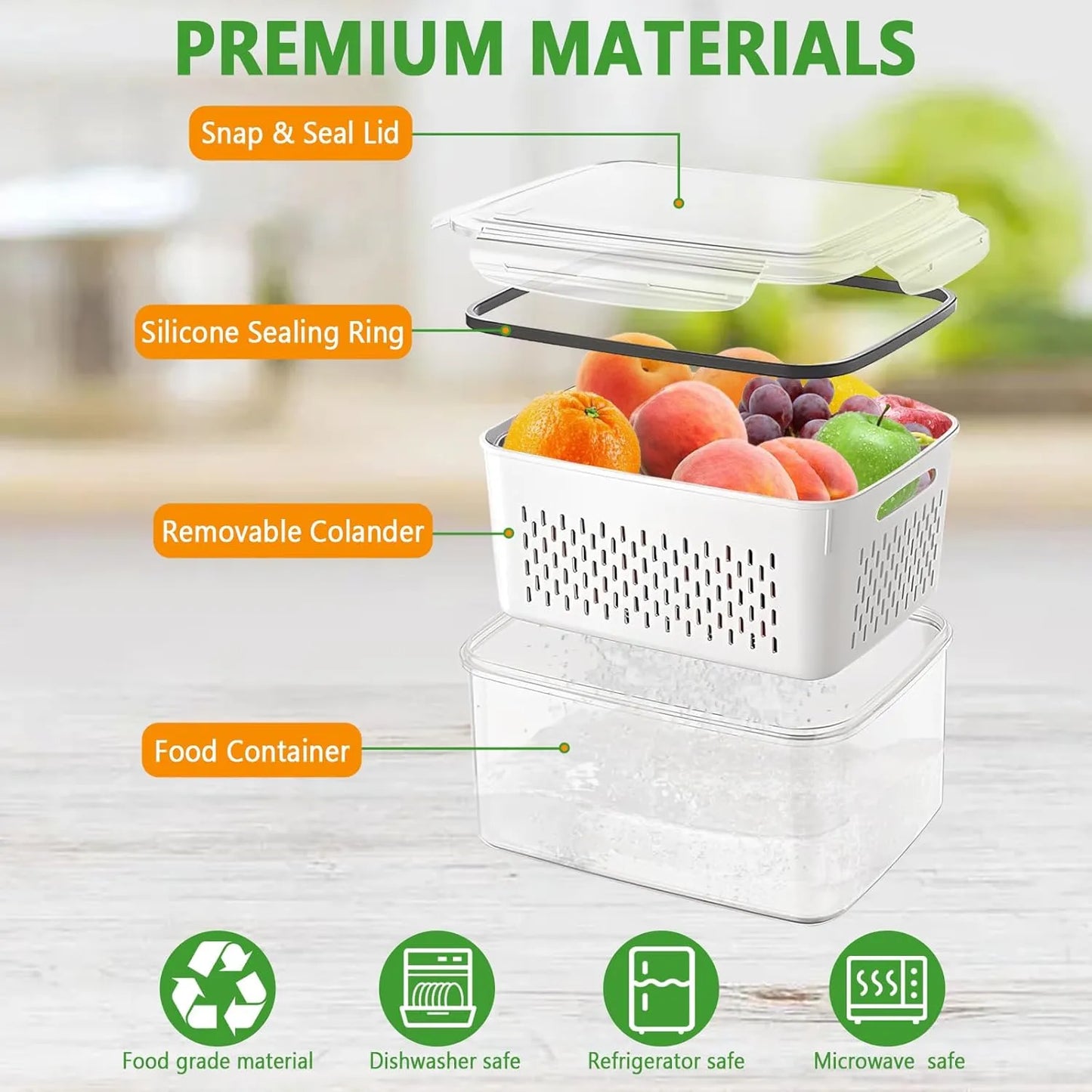 🍓 Food Storage Containers for Refrigerator Organization