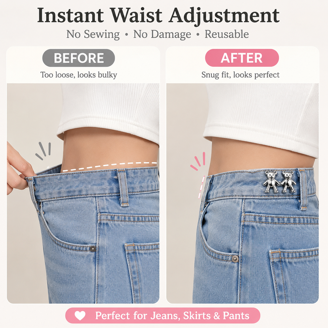 Bear-Shaped Belt Buckle, A Magical Tool For Adjusting Waist Size.
