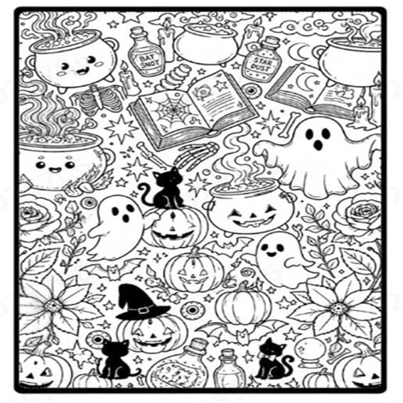 🎨Halloween Colouring Sherpa Blanket| Washable, Reusable, DIY Spooky Decor & Family Craft Gift