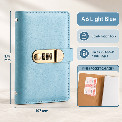A6 Savings Notebook with Lock - Budget Planner & Organizer