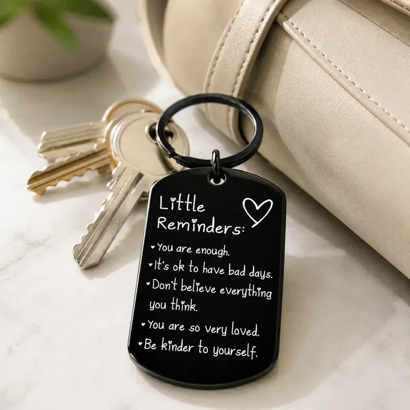 Engraved Inspirational Stainless Steel Keychain