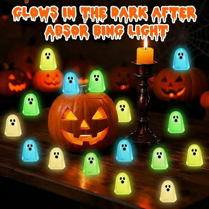 👻30PCS Glow-in-the-Dark Cute Ghost Resin Bead Set