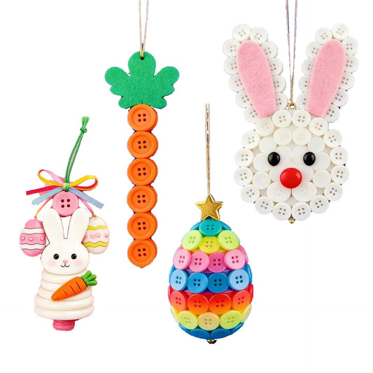 🐰🎨 DIY Easter Button Pendants – Fun, Easy & Perfect for All Ages! 🥕🌸