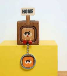 Creative Wooden Key Hooks with Funny Facial Expressions 