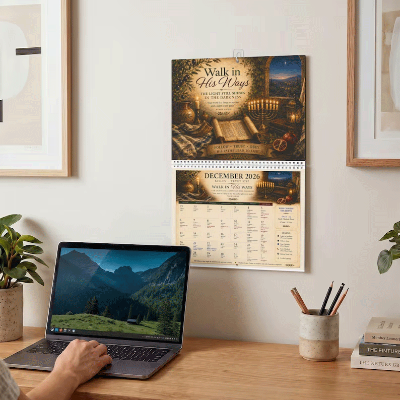 Biblical Hebrew Calendar 5787 | 2026-2027 Appointed Times Wall Calendar | Feast Days, Hebrew Dates and Shabbat