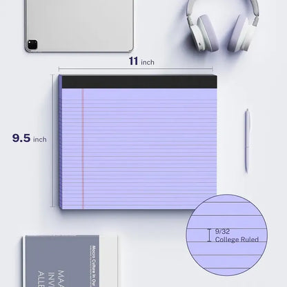📝Office Pop! Wide Legal Pad (Double-sided nrintino No ink bleeding) – Colorful, Landscape, Double Ruling, 30 Easy‑Tear Sheets 🌈📄✨