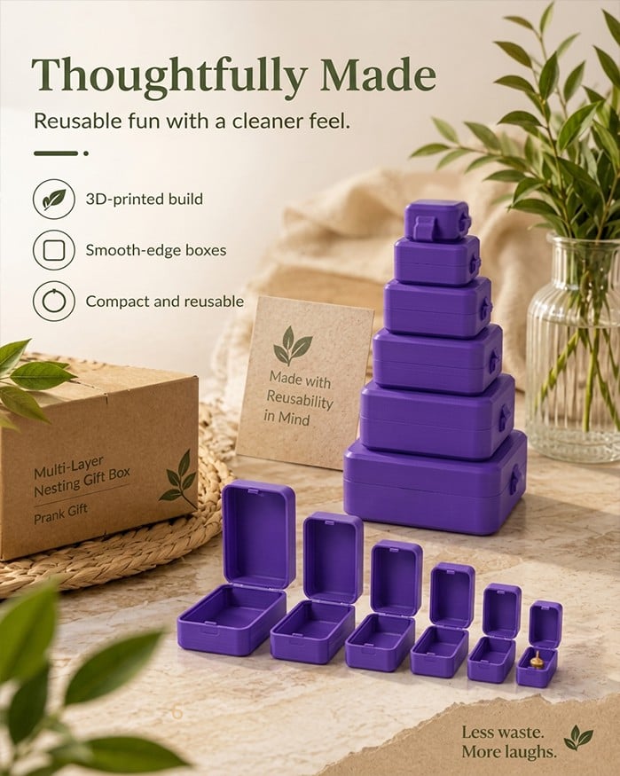 🖕Nested Middle Finger Prank Gift Box, 6-Layer Never Ending Surprise Gag Box
