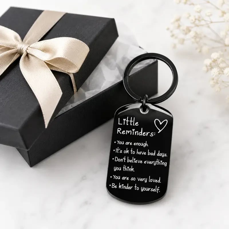 Engraved Inspirational Stainless Steel Keychain