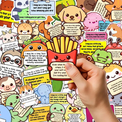 50 Pcs/1 Pack🤗 Positive Emotional Support Buddies Stickers – Inspirational, Waterproof & No Residue🎁 Uplifting Gifts for Kids, Teens, Coworkers & Yourself 😻