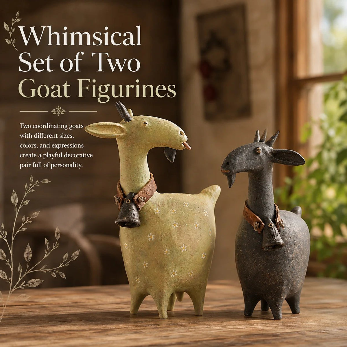 🐾Whimsical Farmhouse Goat Figurines