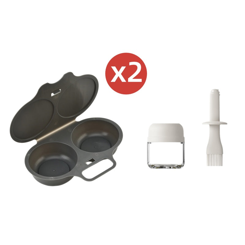 🍳 BUY 1 GET 1 FREE! ✨ Dual Cavity Microwave Egg Poacher – Quick Oil-Free Cooking, Food-Grade PP & Versatile Kitchen Essential 💫