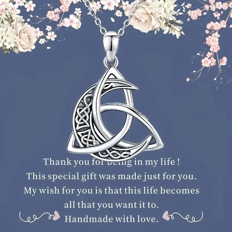 🌙Viking Trinity Knot & Moon Necklace