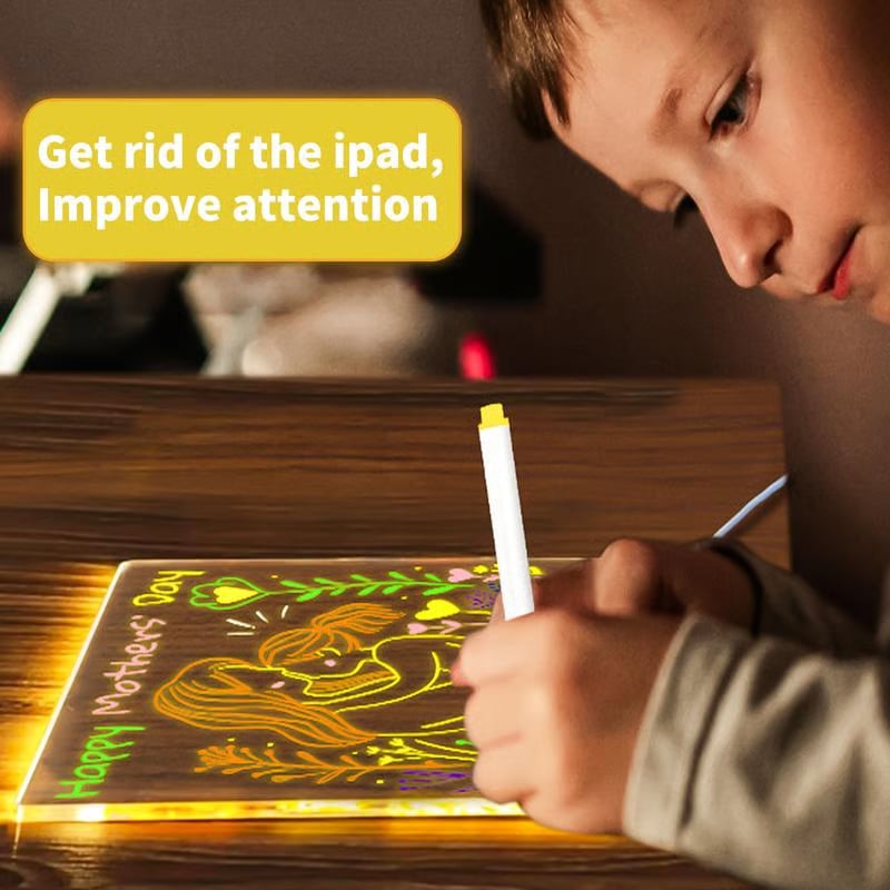 🎨 LED Note Board with Colored Pens🖌