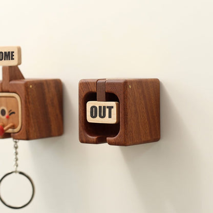 Creative Wooden Key Hooks with Funny Facial Expressions 