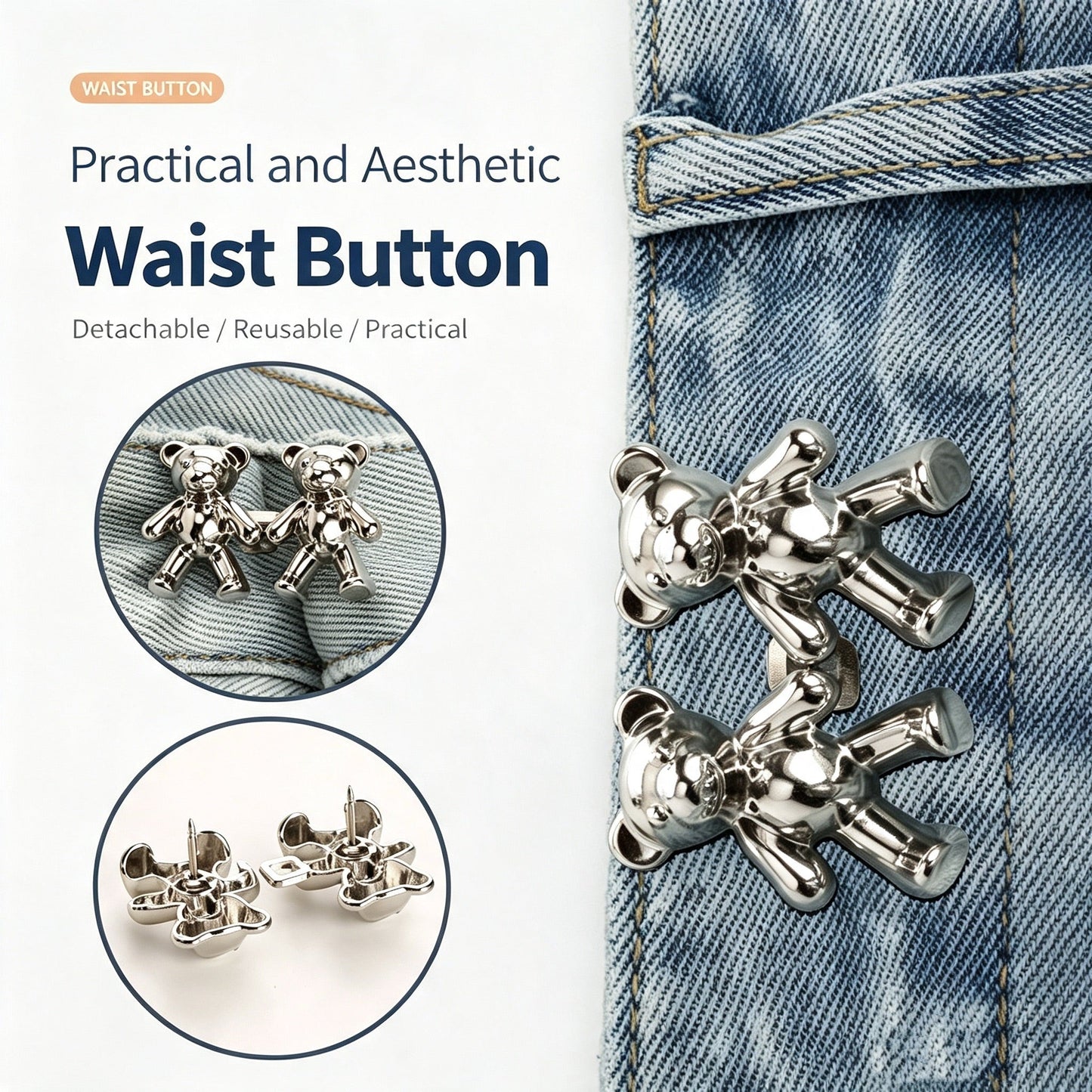 Bear-Shaped Belt Buckle, A Magical Tool For Adjusting Waist Size.