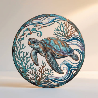 🌅 Golden Harbour Mural – Vintage Coastal-Style Metal Wall Decoration⚓