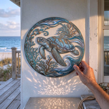 🌅 Golden Harbour Mural – Vintage Coastal-Style Metal Wall Decoration⚓