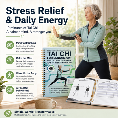 🔥Tai Chi Walking for Seniors, Spiral Bound 28 Day Morning Plan