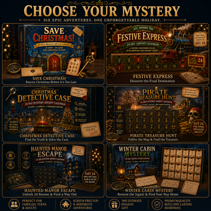 ⏳🎄🔎 Mystery Adventure Advent Calendar -24 Days, 24 Clues, One Final Reveal