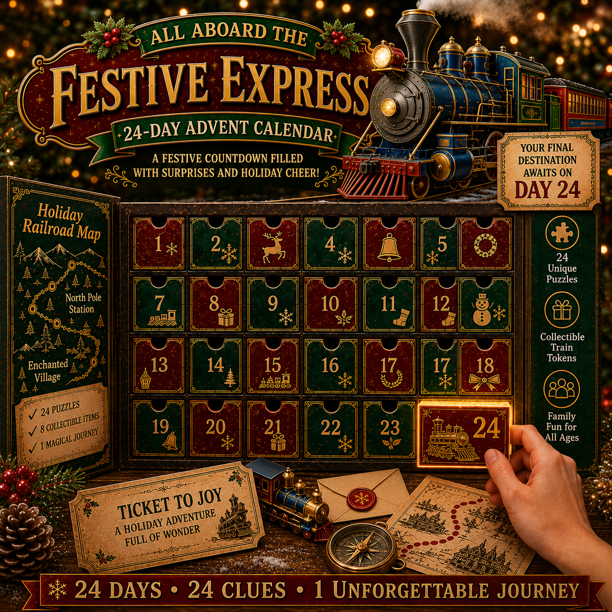 ⏳🎄🔎 Mystery Adventure Advent Calendar -24 Days, 24 Clues, One Final Reveal