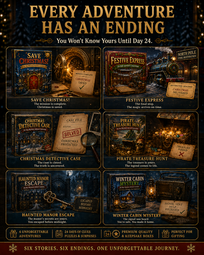 ⏳🎄🔎 Mystery Adventure Advent Calendar -24 Days, 24 Clues, One Final Reveal