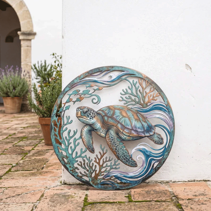🌅 Golden Harbour Mural – Vintage Coastal-Style Metal Wall Decoration⚓