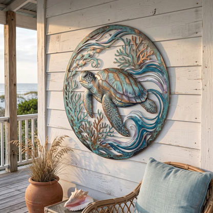 🌅 Golden Harbour Mural – Vintage Coastal-Style Metal Wall Decoration⚓