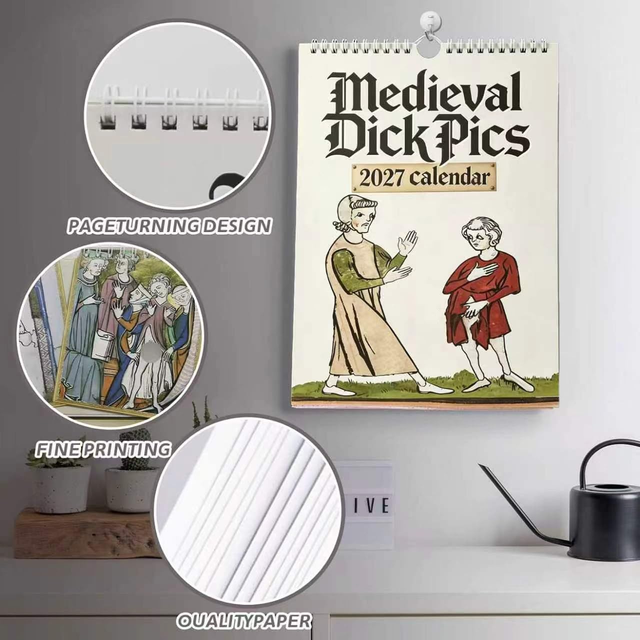 🎄Christmas Sale - 49% Off-Funny Medieval Pics Wall Calender 2027