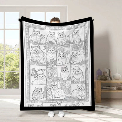 🎨Halloween Colouring Sherpa Blanket| Washable, Reusable, DIY Spooky Decor & Family Craft Gift