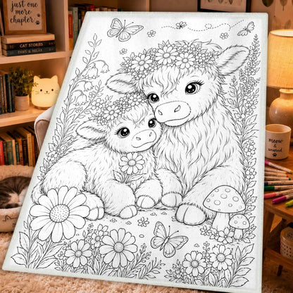 🎨Halloween Colouring Sherpa Blanket| Washable, Reusable, DIY Spooky Decor & Family Craft Gift