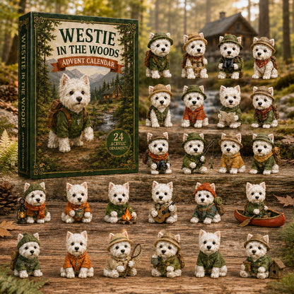 CHRISMAST KICKOFF 40% OFF - Westie In The Woods Advent Calendar 2026 - 24-Day Festive Countdown, Acrylic Charms Blind Box - Gift For Dog Lovers AC0NT098