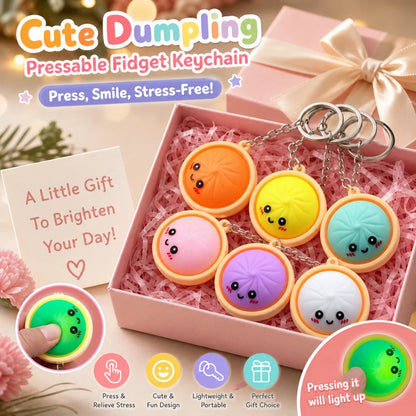 Cute Dumpling Pressable Fidget Keychain - touch sensing light