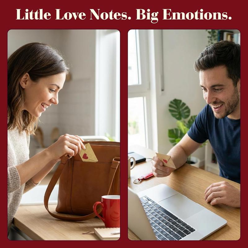 DIY Love Notes Box - Mini Blank Cards & Envelopes for Him Her