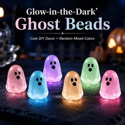 👻30PCS Glow-in-the-Dark Cute Ghost Resin Bead Set