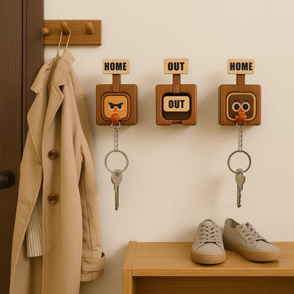 Creative Wooden Key Hooks with Funny Facial Expressions 