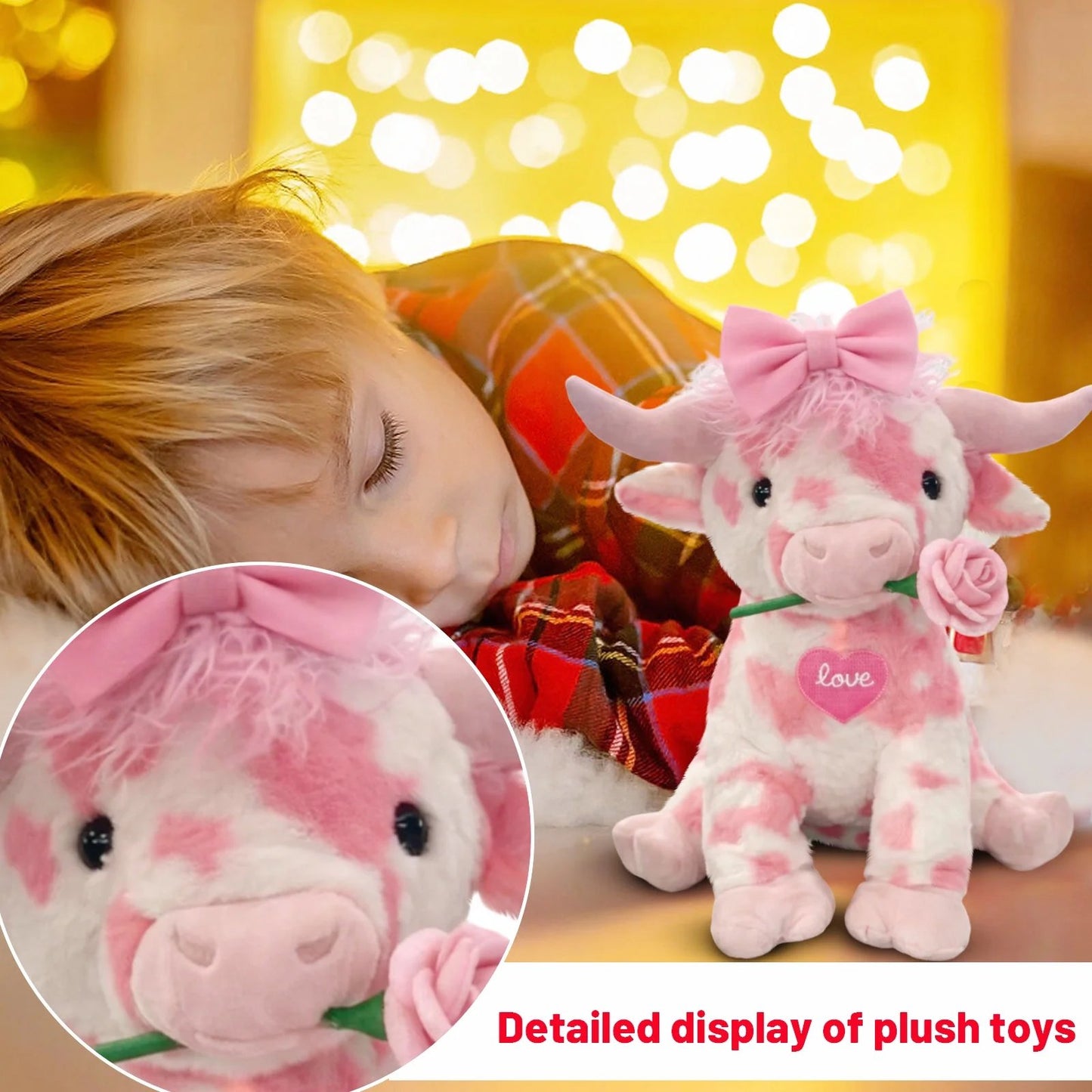 🔥Last Day 49% OFF💘🐮Adorable Pink Highland Cow Plush