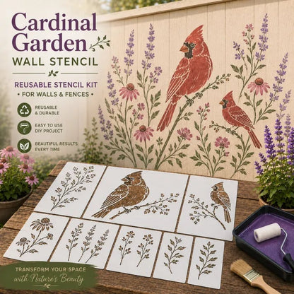 🌿 Garden Wall Stencil, Reusable DIY Kit for Walls, Fences & Patios