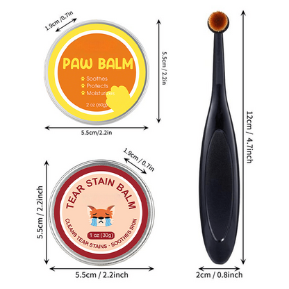Pet Tear Stain Protection Cream & Brush Set