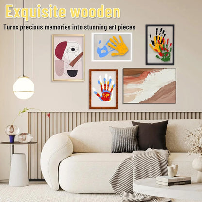 Wooden Transparent Handprint Frame Set, DIY Family Memorial Gift Kit