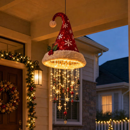 🎅 Light-Up Christmas Hat Chandelier 🎄| 5 Styles Warm LED Christmas StringLight | Indoor Outdoor Porch HolidayDecor Gift