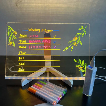 🎨 LED Note Board with Colored Pens🖌