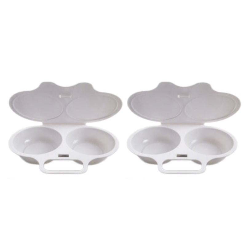🍳 BUY 1 GET 1 FREE! ✨ Dual Cavity Microwave Egg Poacher – Quick Oil-Free Cooking, Food-Grade PP & Versatile Kitchen Essential 💫