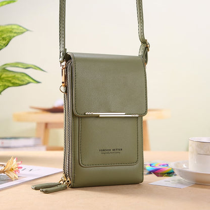 👜📱 Simple and elegant women's touchscreen crossbody phone wallet