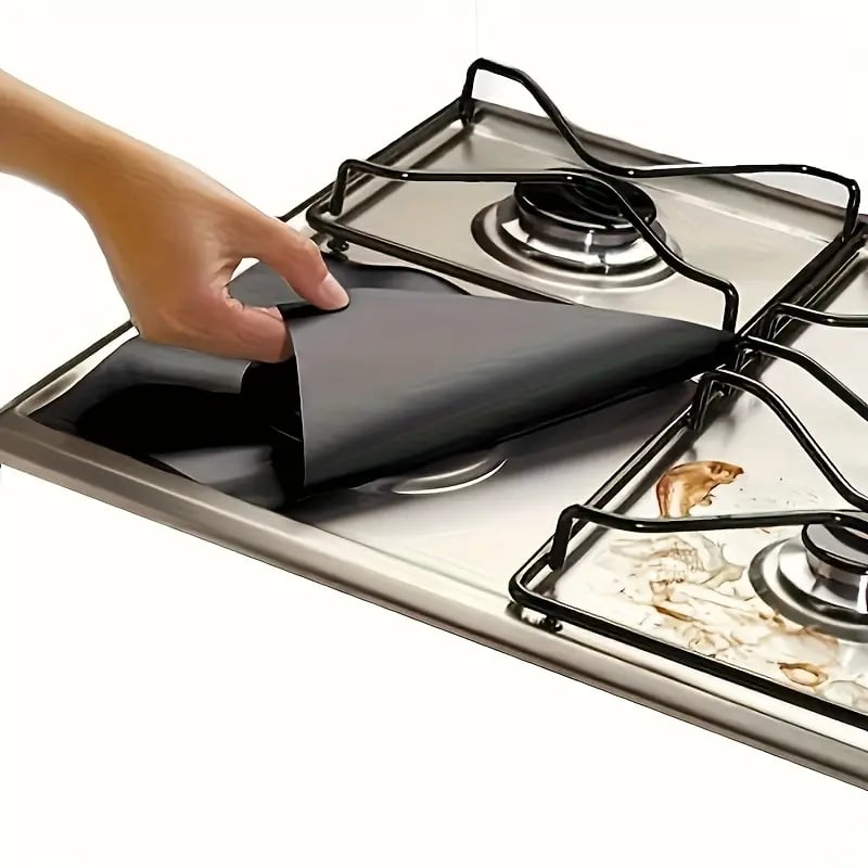 🔥Last Day 50% OFF🏆4-Piece Reusable Non-Stick Gas Stove Burner Covers – Heat-Resistant & Washable