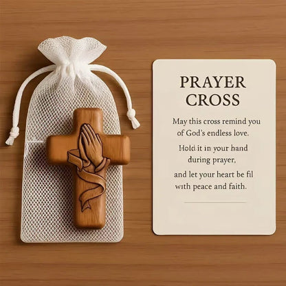 Classic Wooden Pocket Prayer Cross Gift Ensemble: A Cherished Symbol of Peace