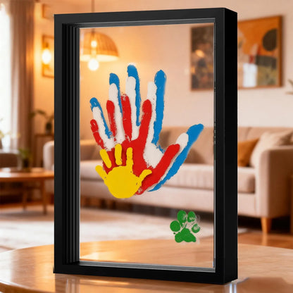 Wooden Transparent Handprint Frame Set, DIY Family Memorial Gift Kit