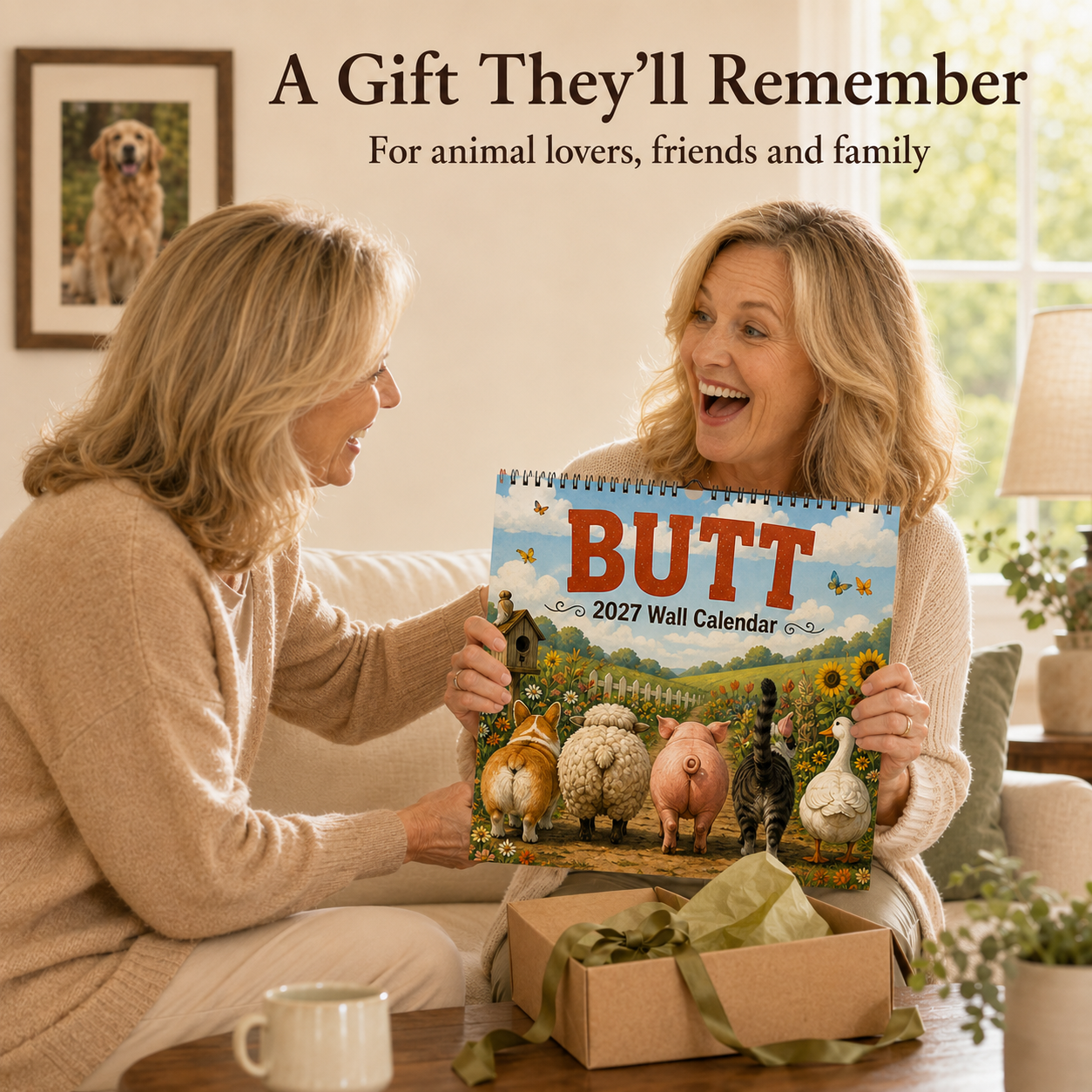 🍑🐾 BUTT Seriously… 2027 Funny Animal Wall Calendar