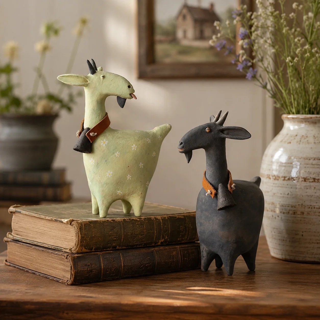 🐾Whimsical Farmhouse Goat Figurines