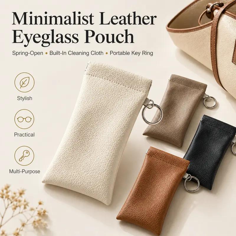 Soft PU Leather Sunglasses Pouch Elastic Opening Eyeglasses Bag✨Buy 1 Get 1 Free(2 Pcs)
